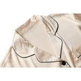 thumbnail image 6 of Silk Satin Pajama Set for Women - Long Sleeve Soft Button Down Loungewear Nightwear Pjs Sleepwear,Valentine's Day Gift for Her,Two-Piece Pajamas Set,XL, 6 of 13