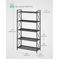 thumbnail image 4 of 5-Tier Storage Shelf, 31.5 inch Shelving Unit, 200-lb Per Shelf Weight Capacity, Black, 4 of 10