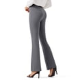 thumbnail image 3 of ZUTY 32" Yoga Dress Pants Women Flare Bootcut Leggings Stretch Office Business Casual Work Pants Belt Loops 4 Pockets Dark Grey XXXL, 3 of 7