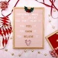 thumbnail image 4 of Light Pink Felt Letter Board 12x16 Inches Changeable Letter Board Plus 348 White Plastic Letters Warm Oak Frame Wooden Letter Board w/Sawtooth Wall Hanger + Drawstring Pouch For Letterboard Letters, 4 of 5