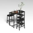thumbnail image 7 of Aukfa Dining Table Set for 2, Kitchen Bar Table Set with Upholstered Stools for Small Space, Black, 7 of 7