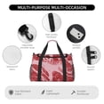 thumbnail image 4 of Fotbe Striped Meat Bolsa de Viaje con Estampado, Bolsa de Fin de Semana para Mujer con Compartimento para Zapatos, Bolsa de Gimnasio con Bolsillo Húmedo, 4 of 7