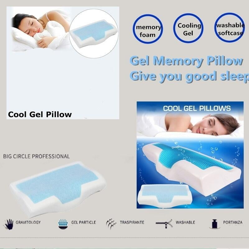 Gel-Infused AirCell-tech Foam Comfort & Relax Memory Foam Contour Pillow for Neck Pain Standard 2-Pack Cr Comfort & Relax HK-G-03D