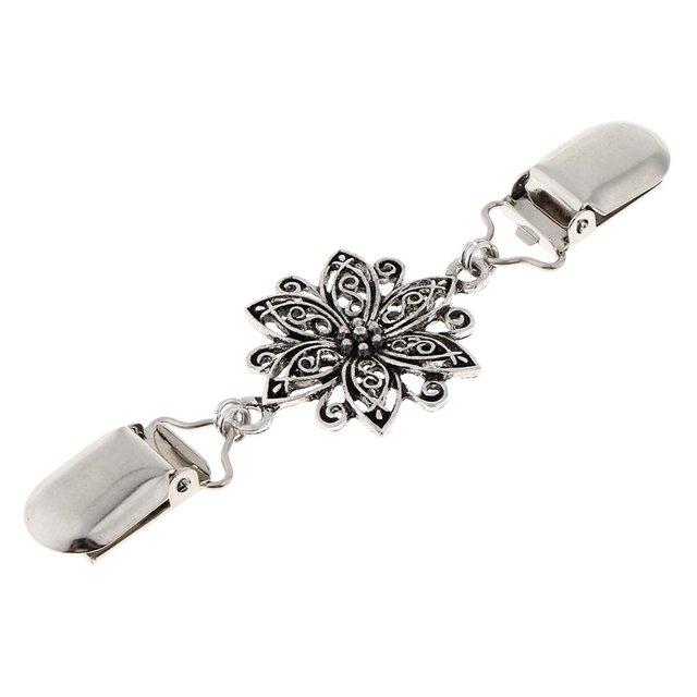 Clips de Chal Floral Cadena Soledad Broche Premium Collar Pins para Mujer