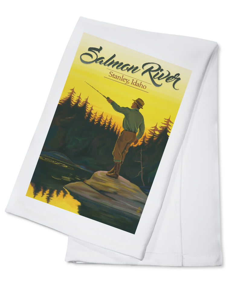 Idaho Metal Signs Posters Fly Fishing Scene Lantern Press Artwork Snake River Art Prints Multiple Sizes