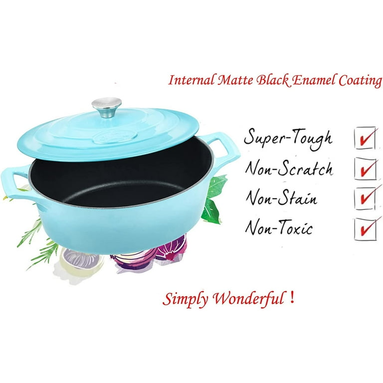 La Cuisine 4.75 Qt Enameled Cast Iron Oval Covered Dutch Oven Red Bakers & Casseroles Tried