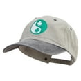 thumbnail image 2 of Yin Yang Clover Embroidered Pigment Dyed Wash Cap - Beige Black OSFM, 2 of 5