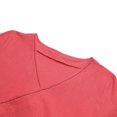 thumbnail image 3 of Vintage mujer blusa de algodón V Cuello cruzado irregular Hemline suelta vacaciones vacaciones desga Abanopi Rojo S, 3 of 7