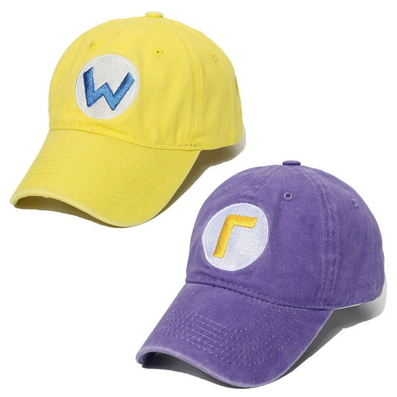 2PCS Super Brothers Baseball Cap for Women Men Kids Halloween Adjustable Cosplay Hat