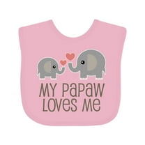 Inktastic My Papaw Loves Me Grandchild Boys or Girls Baby Bib