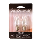 ScentSationals Wax Warmer Clear Incandescent Light Bulb Replacement, 15 Watts, 2 Pack