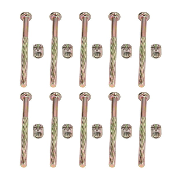 Tornillos para cama de bebé, 10 juegos, tornillo para cuna de cama de bebé, M6, acero inoxidable galvanizado, tornillos de cabeza hueca hexagonal, Kit de accesorios para muebles ANGGREK Otros
