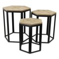 thumbnail image 2 of Contemporary Home Living Set of 3 Brown Contemporary Hexagon Nesting Tables 24.75", 2 of 4