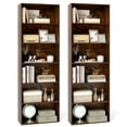 thumbnail image 1 of Gymax 2PCS 70'' all 6-Tier Bookcase w/ 6 Open Shelves Anti-Toppling Kits Living Room Rustic Brown, 1 of 10