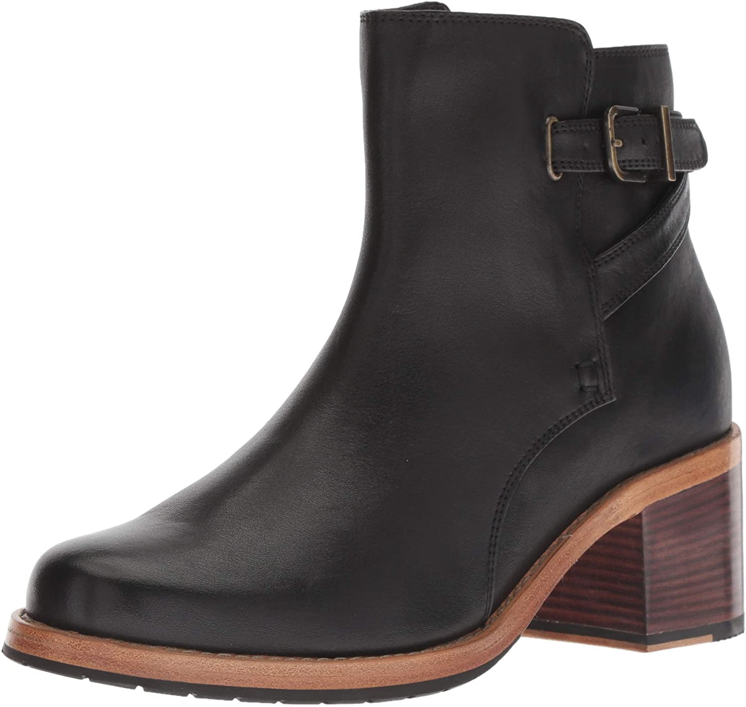 clarks women's ankle boots black leather