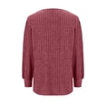 thumbnail image 4 of Women's Oversized Knit Thin Puff Sleeve Long Sleeve Loose Comfortable T-Shirt Top, 4 of 8