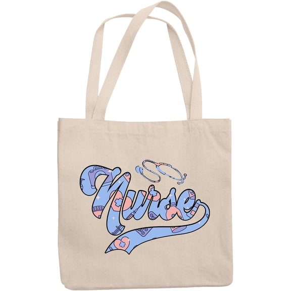 Nurse with Stethoscope, 12oz Canvas Tote Bag