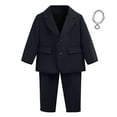 thumbnail image 3 of Huanglei Boys Business Suits Coat 3 Piece Outfit Tuxedo Set For Kids Formal Suit For Boys With Pants Necklace Set Slim, 3 of 5