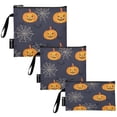 thumbnail image 2 of 3 Size Reusable Food Storage Bags Set Airtight Zipper Closure Lunch Snacks Travel Organizer Halloween Pumpkin and Spider Webs, 2 of 8