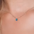 thumbnail image 3 of Gem Stone King 14K Yellow Gold London Blue Topaz Pendant Necklace for Women | 1.50 Cttw | Gemstone November Birthstone | Oval 8X6MM | With 18 inch Chain, 3 of 6