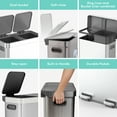 thumbnail image 4 of Better Homes & Gardens Kitchen Trash Can, 18 Gallon Stainless Steel Recycle Step Garbage Bin with Dual Compartment Lid, Silver, 4 of 11