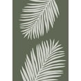 thumbnail image 2 of 1x Studio 14x18 Gold Ornate Wood Framed with Double Matting Museum Art Print Titled - PALM LEAF 06 GREEN WHITE, 2 of 4