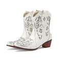 thumbnail image 2 of Leozcaa Women's Cowboy Boots Mid Calf Cowgirl Boots Embroidery Stitched Western Fashion Dress Booties, 2 of 9