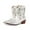 1-White, variant on Ankle Cowboy Boots for Women Rhinestone Embroidered Cowgirl Short Booties Ladies Pointed Toe Chunky Heel Work Boots