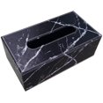 thumbnail image 1 of Rectangular PU Leather Tissue Box Napkin Holder, Used in Home Office, Hotel Room Napkin Box, Decorative Black (S-Black Marble Pattern), 1 of 5