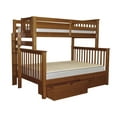 thumbnail image 2 of Bedz King Bunk Beds Twin over Full Mission Style with End Ladder and 2 Under Bed Drawers Espresso, 2 of 6
