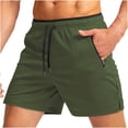 thumbnail image 3 of Pantalones Cortos para Hombre Atléticos, Pantalones de Malla Transpirables de Color Sólido con Bolsillos con Cremallera, Pantalones Cortos de Playa, 3 of 5