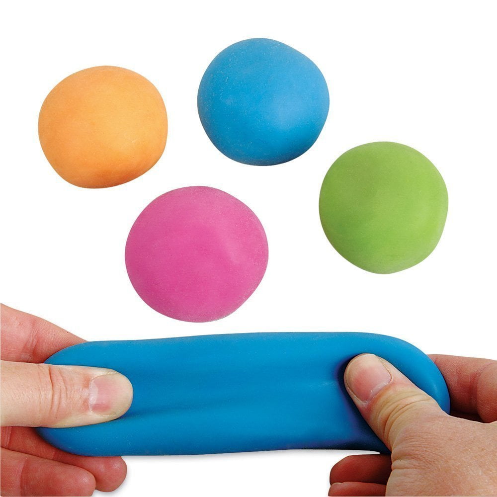 Pink – Pull and Stretch Bounce Ball. 3 pack Squishy Stress Relief Balls 
