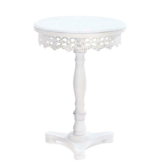 Mesa con pedestal Koehler Flourish White 21 cm