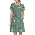 thumbnail image 1 of Bingfone Robe à Manches Courtes Imprimée pour Femmes, Robe Décontractée Confortable, Robe d'Été Élégante avec Ajustement Extensible pour Usage Quotidien, 1 of 6