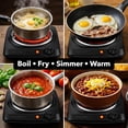 thumbnail image 4 of OVENTE Electric Countertop Single Burner, 1000W Cooktop with 6" Stainless Steel Coil Hot Plate, 5 Level Temperature Control, Indicator Light, Compact Cooking Stove and Easy to Clean, Black BGC101B, 4 of 8