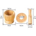 thumbnail image 5 of Bamboo Mortar And Pestle Set With Lid Spice Grinder Kitchen Cooking Tools For Herb Spice Mixing Grinding Bowl Kitchenware A-G, 5 of 5