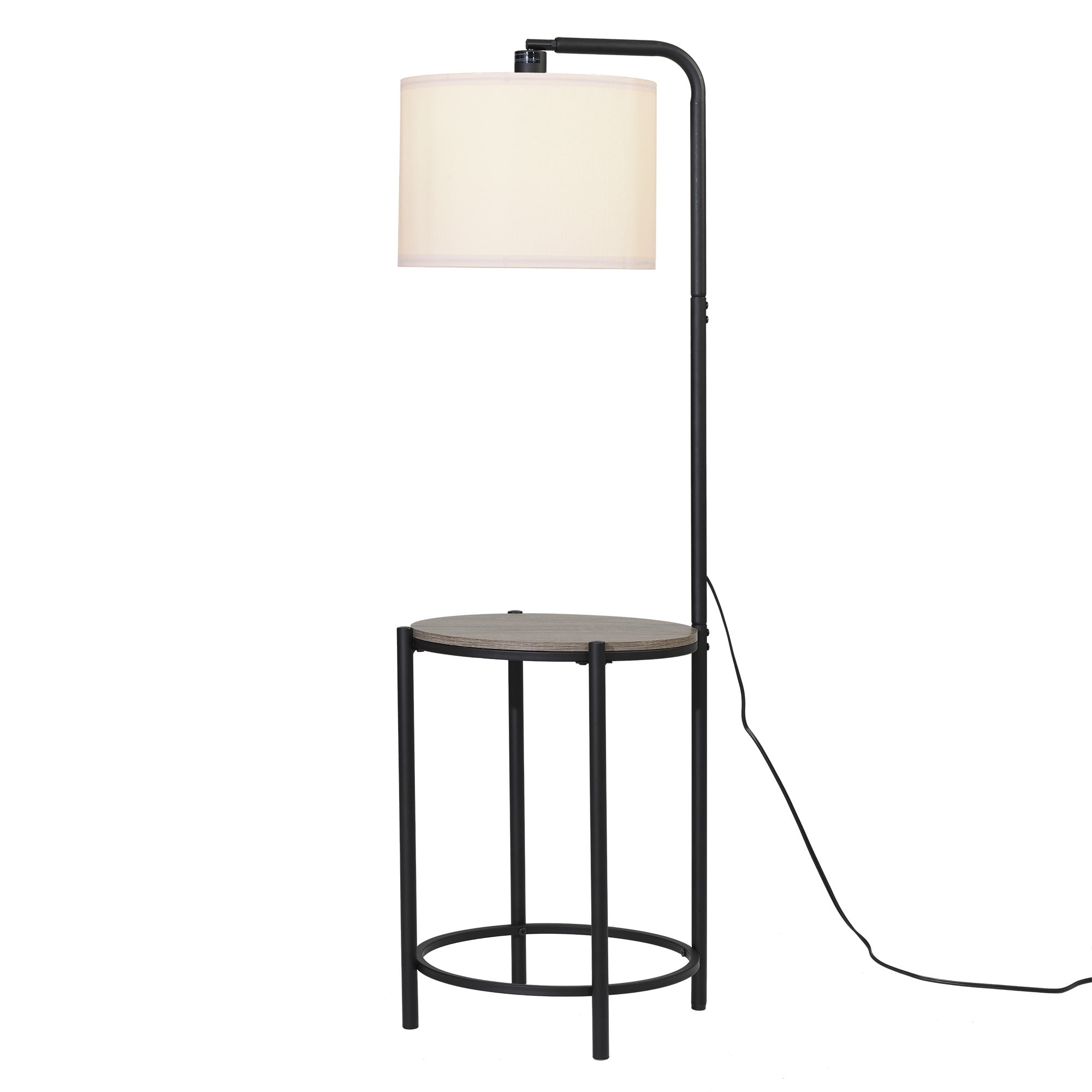 Mainstays 54-Inch Mid-Century Style Floor Lamp with Faux Wood Finished Table