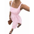 thumbnail image 3 of Women'S Maxi Striped Dress Summer Sleeveless Square Neck Smocked A Line Flowy Spring Vacation Sundress Pink S, 3 of 10