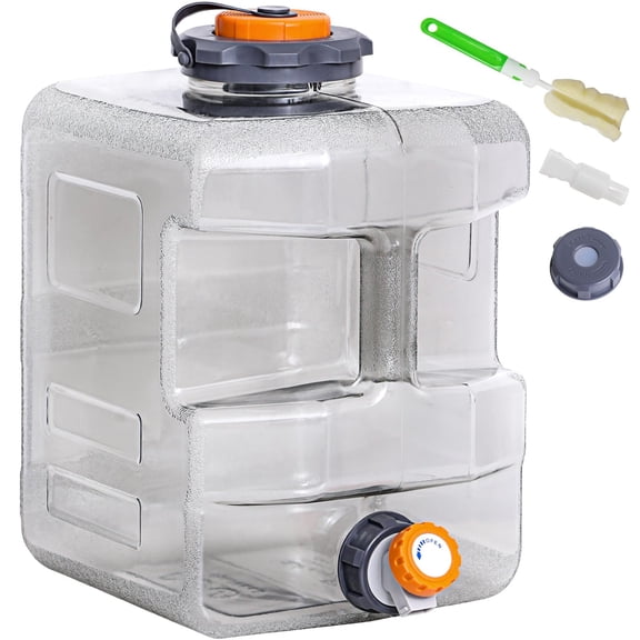 REDCAMP 4 Gallon BPA Free Water Container, Portable Water Storage Tank with Spigot for Outdoor Camping Travel Hiking, PC Food Grade Thickened Bucket, Grey 15L
