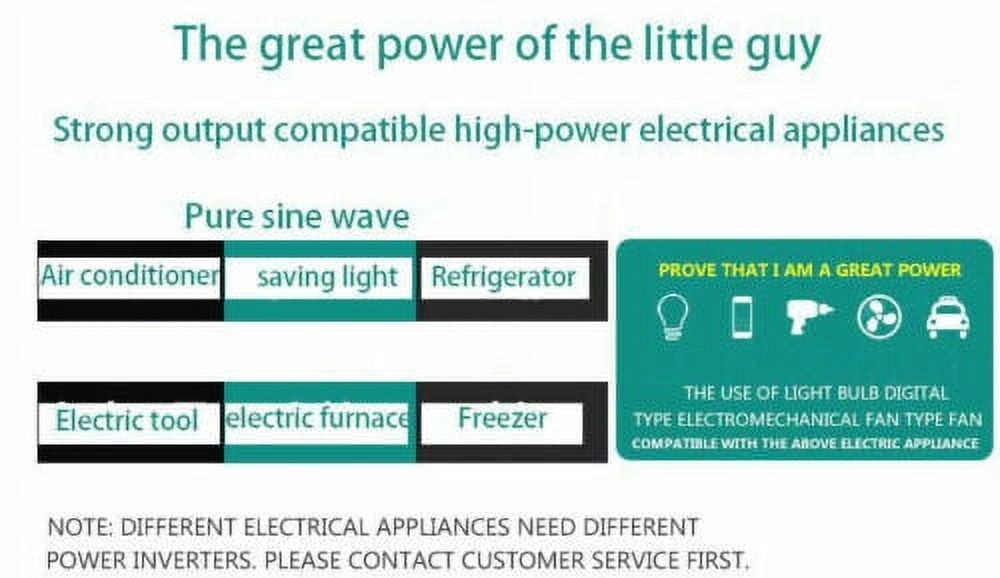 JIAN YA NA 4000W Pure Sine Wave Power Inverter DC 48V to AC 110V Converter for Car, Truck, Home, Vehicles, Boat, Power Converter