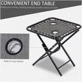 thumbnail image 4 of 2 Pack Folding Zero Gravity Chairs with Side Table, Outdoor Recliners with Cup Holders and Pillows for Patio, Lawn, Poolside and Beach, Gray Steel Frame, 4 of 10