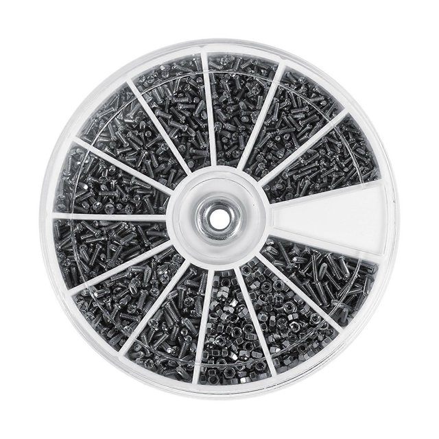 600pcs 12 Kinds of Small Screws Nuts Assortment Kit M1 M1.2 M1.4 M1.6 for Watches Glassess