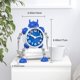 thumbnail image 5 of Reloj despertador robot, reloj despertador analógico ultra silencioso que no hace tictac con luz ocular y clip de mano de acero inoxidable de metal (azul) TUNC Sencillez, 5 of 5