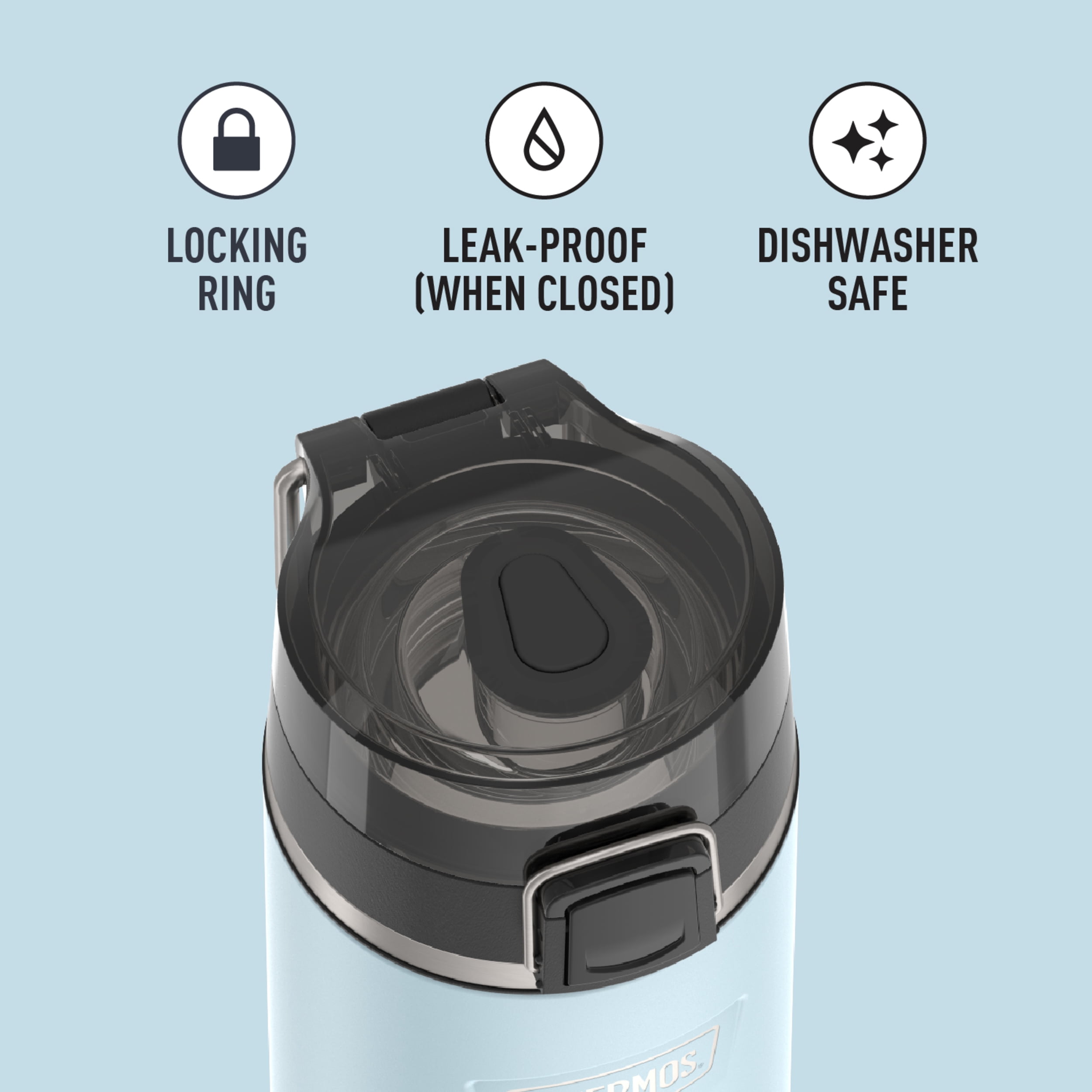 Thermos ICON Series Stainless Steel Vacuum Insulated Water Bottle w/ Spout, Glacier, 24oz