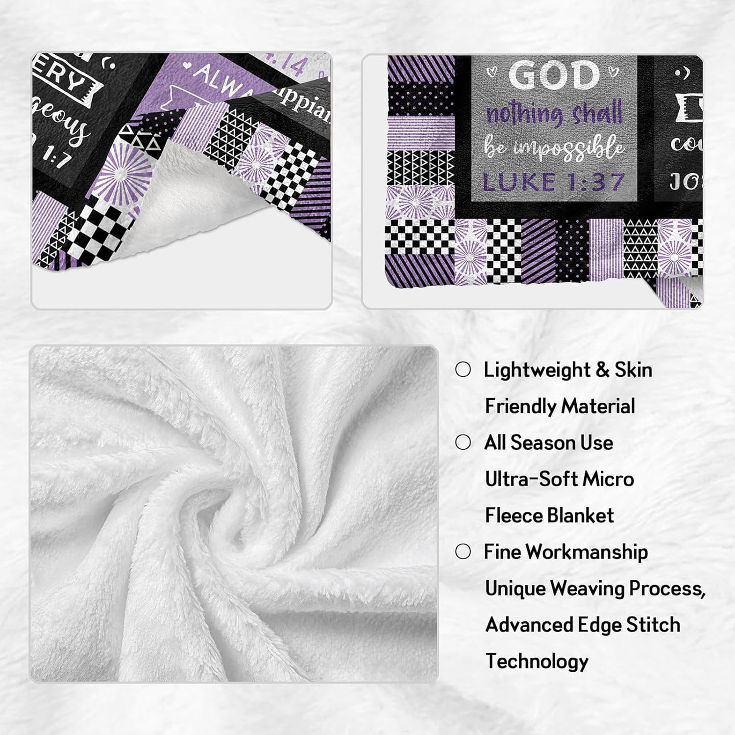 Christian Gifts for Women Blanket - Inspirational Religious Birthday Gifts - Baptism Confirmation Gifts for Girls - Catholic Spiritual Gifts for Women - Bible Verse Christian Blankets