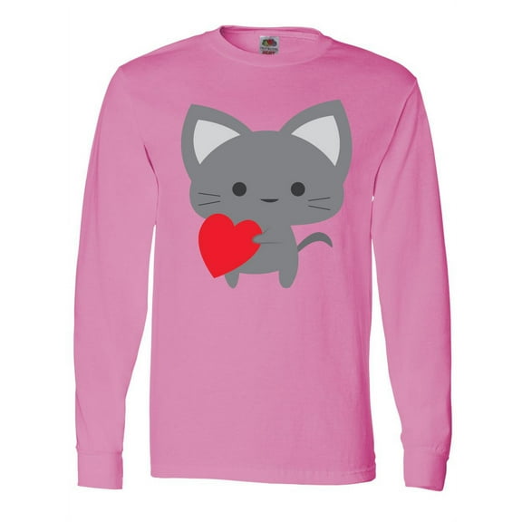Inktastic Heart Cat Long Sleeve T-Shirt