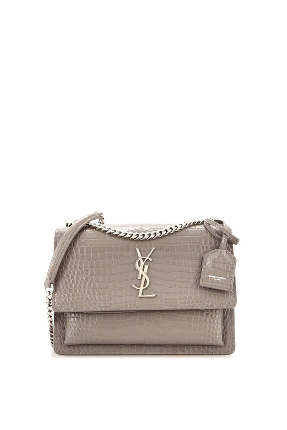 Pre-Owned Sunset Crossbody Bag Crocodile Embossed Leather Medium By Rebag