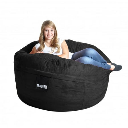Slacker Sack Black Microfiber And Foam Bean Bag Chair 5 Round Slacker Sack Black Microfiber And Foam Bean Bag Chair 5 Round