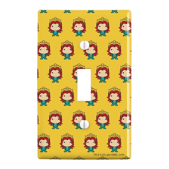 Aquaman Movie Mera Chibi Character Plastic Wall Decor Toggle Light Switch Plate Cover