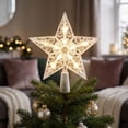 thumbnail image 5 of Christmas Tree Topper Star with Multicolor Twinkling LED Lights, Five Point Crystal Clear Holiday Tree Top Decoration for Home and Party Festive Display, 5 of 7
